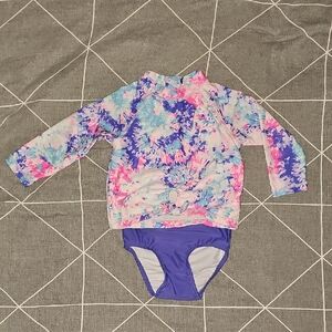 Joe Fresh Kids Tie-Dye Rashguard Set - Pink and Purple